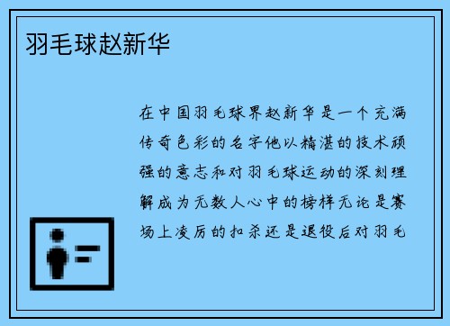 羽毛球赵新华